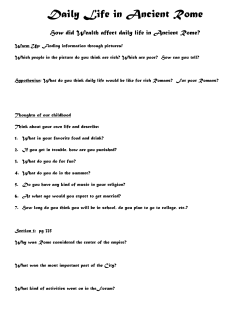 Daily Life in Ancient Rome