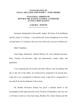 Inauguration of Legal Aid Clinic for Women at Puducherry
