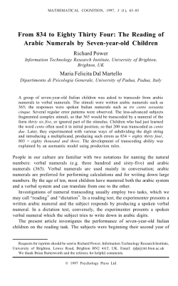 From 834 to Eighty Thirty Four