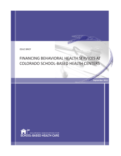 Financing Behavioral Health Services at Colorado School