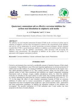 Quaternary ammonium salt as effective corrosion inhibitor