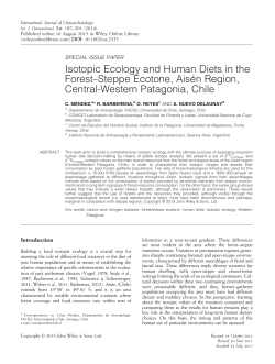 Isotopic Ecology and Human Diets in the ForestSteppe Ecotone