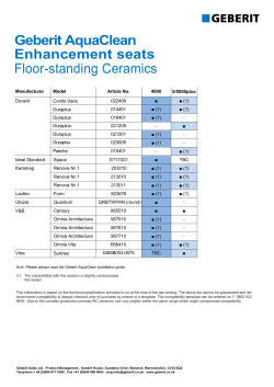 Geberit AquaClean Enhancement seats Floor