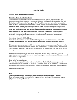 Learning Walks/Peer Observation