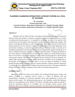 Jasraj, Jasdeep Page 62 FLANDERS CLASSROOM INTERACTION