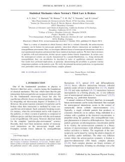 Statistical Mechanics where Newton`s Third Law is Broken