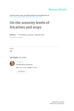 On the sonority levels of fricatives and stops