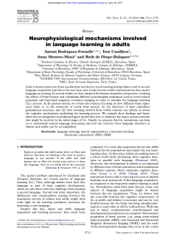 Neurophysiological mechanisms involved in language learning in