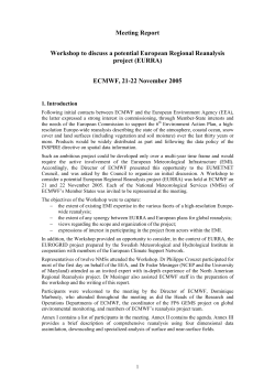 Meeting Report Workshop to discuss a potential European