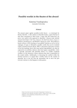 Possible worlds in the theatre of the absurd