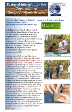 Featured internship in the Department of Geography