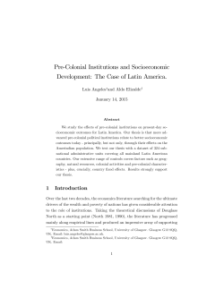 Pre-Colonial Institutions and Socioeconomic