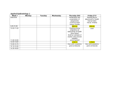 Applied Epidemiology 2 BREAK BREAK cont LUNCH