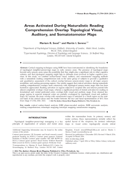 Areas Activated During Naturalistic Reading Comprehension