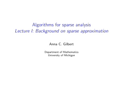 Background on sparse approximation
