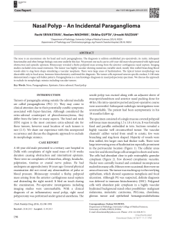 Nasal Polyp &ndash; An Incidental Paraganglioma