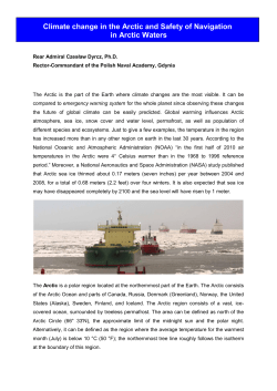 Climate change in the Arctic and Safety of Navigation in Arctic Waters