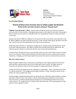 Peanut product price increases due to simple supply and demand