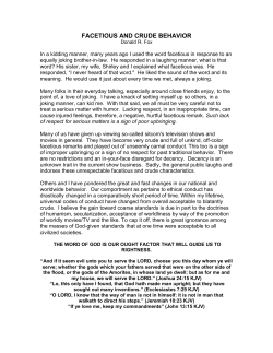 facetious and crude behavior