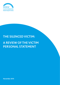 the silenced victim: a review of the victim personal statement