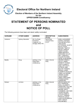 Statement of Persons Nominated - Upper Bann