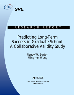 Predicting Long-Term Success in Graduate School: A Collaborative