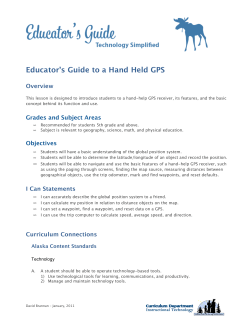 Educator`s Guide to a Hand Held GPS