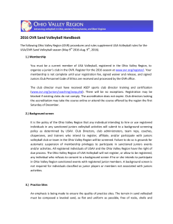 2016 OVR Sand Volleyball Handbook