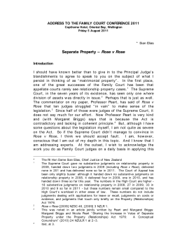 Separate Property &ndash; Rose v Rose