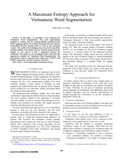 A Maximum Entropy Approach for Vietnamese Word