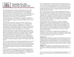 Forgetting Your Sins . . . What Does the Bible Say?