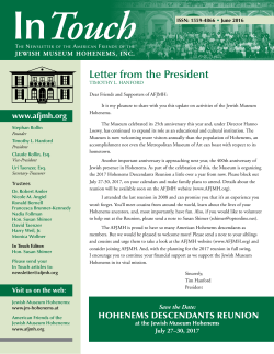 Letter from the President - J&uuml;disches Museum Hohenems