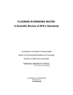 Fluoride in Drinking Water: A Scientific Review of EPA`s Standards