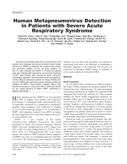 Human Metapneumovirus Detection in Patients