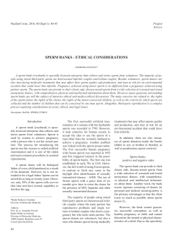 SPERM BANKS - ETHICAL CONSIDERATIONS