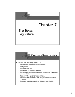 Chapter 7 - The Texas Legislature