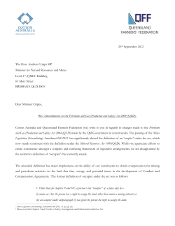 Amendments to the Petroleum and Gas Act 2004