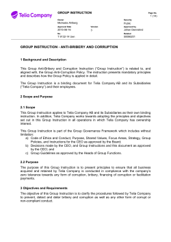 group instruction - anti-bribery and corruption