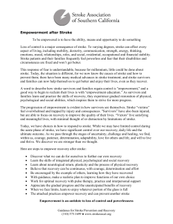 Empowerment after Stroke - Stroke Association of Southern California