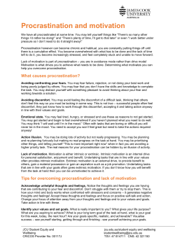 Procrastination and motivation