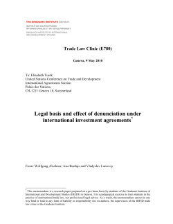 Legal basis and effect of denunciation under international
