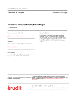 Neutrality as a Basis for Minority Cultural Rights