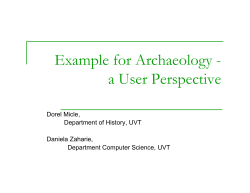 Example for Archeology - a User Perspective