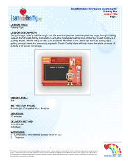 Puberty Tips LESSON DESCRIPTION