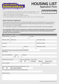 housing list - Tower Hamlets