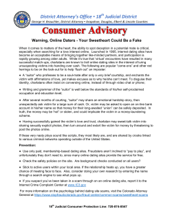 Online Dating Scams - 18th Judicial District Attorney