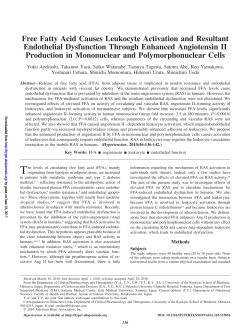Free Fatty Acid Causes Leukocyte Activation and Resultant