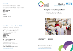 Hull Bladder and Bowel Service - Catheter leaflet