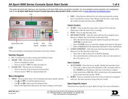 All Sport 5000 Series Console Quick Start Guide 1 of 4