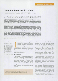 Common Intestinal Parasites